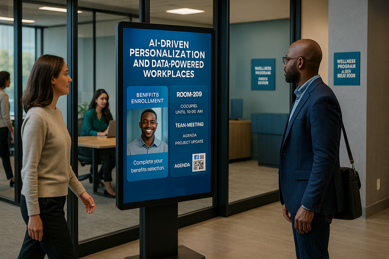 Emerging use cases for corporate digital signage with AI