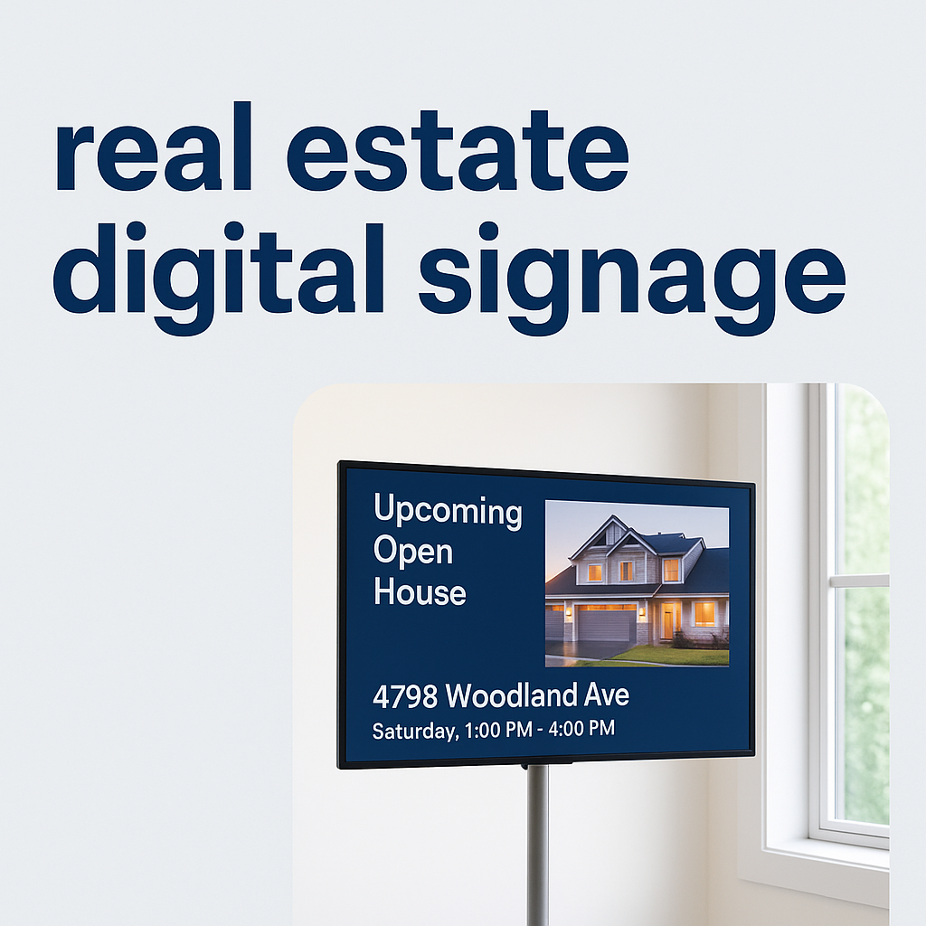 Auction countdown and bidder information on a lobby display