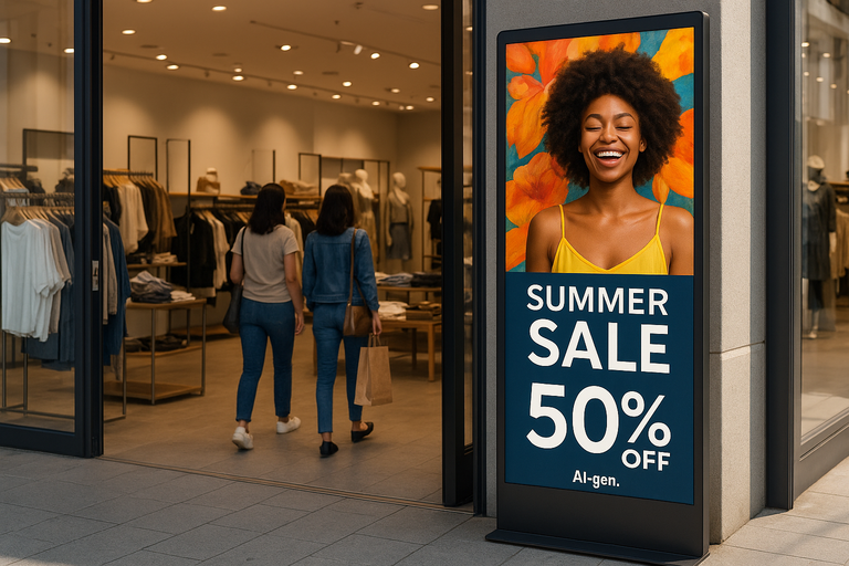 Retail trends graphic showing generative AI and conversational screens