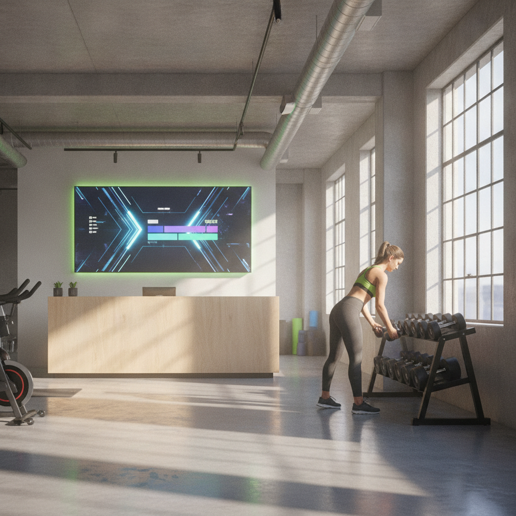Digital signage in a Melbourne fitness studio