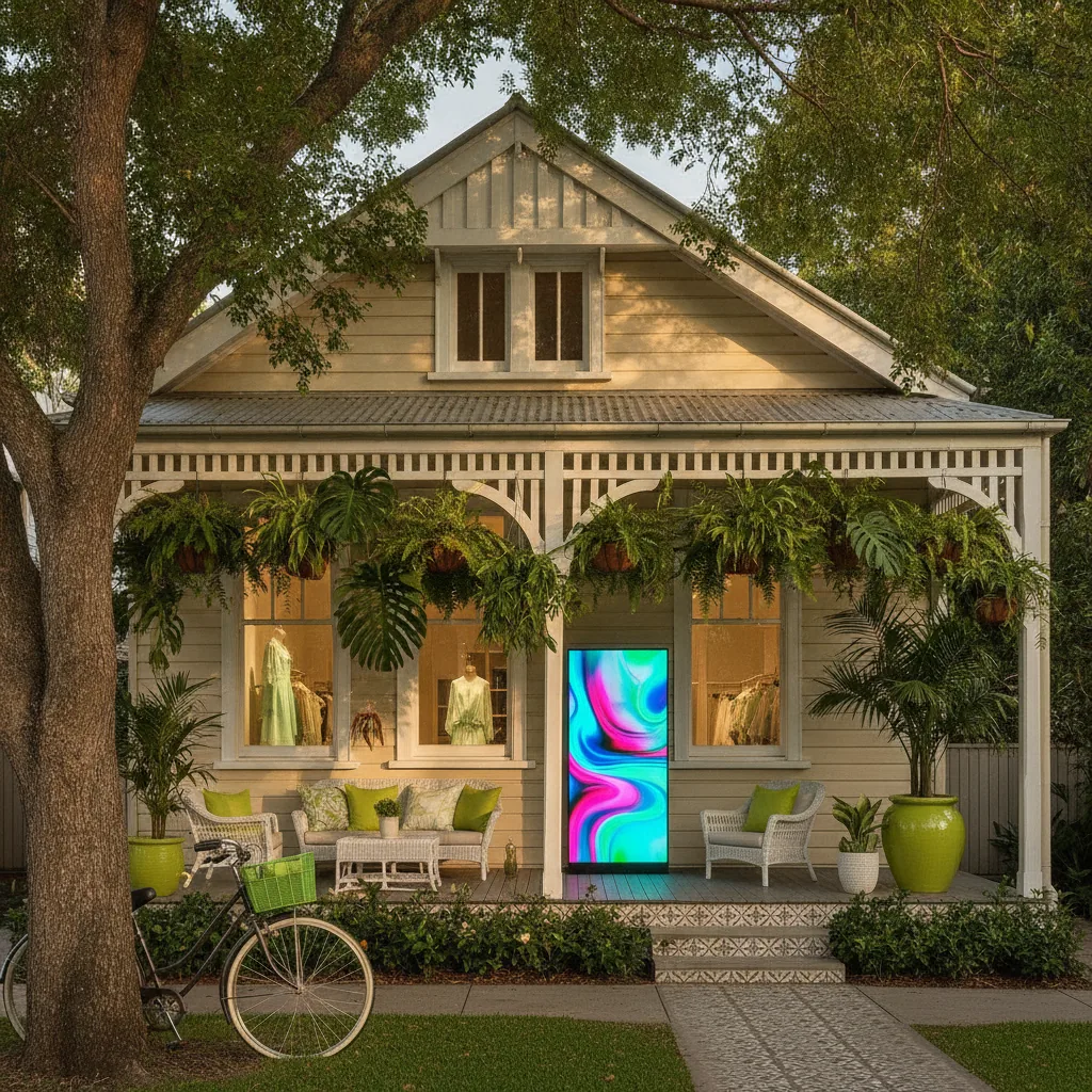 Brisbane Paddington boutique with digital window display
